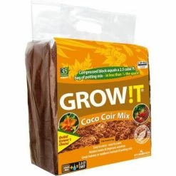 GROW!T | Organic Coco Coir | Brick | 2.5CF Planting & Watering