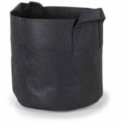 Happy Hydro Planting & Watering 1-Gallon Fabric Pot W/Handles (5-Pack) Black 6H X 7D