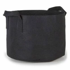 Happy Hydro Planting & Watering 25-Gallon Fabric Pots W/Handles (5-Pack) Black 16.5H X 21D