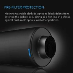 AC Infinity | Pre-Filter Cloth For Inline Carbon Filter | 6-INCH, 2-PACK Ventilation & CO2