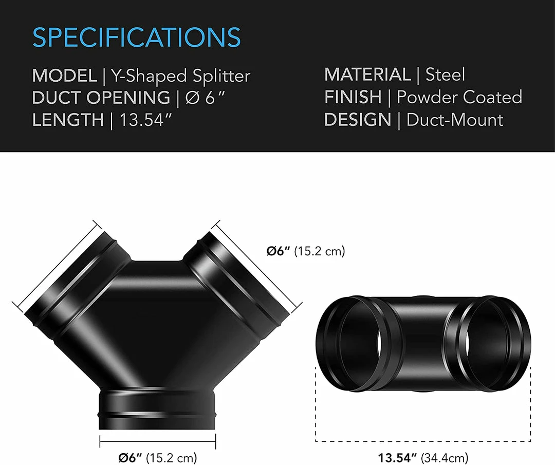 Promo โจ Ventilation & CO2 AC Infinity | Steel 3-Way Duct Splitter | 6 Inch ๐ 2 Ventilation & CO2 AC Infinity | Steel 3-Way Duct Splitter | 6 Inch
