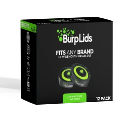 BurpLids Burp Lids 12-Pack | Easy Curing | Fits Wide Mouth Mason Jars Harvest & Essentials