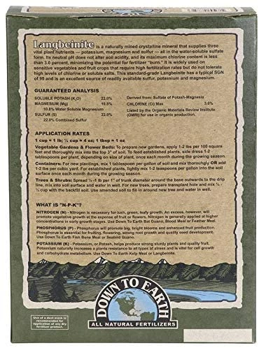 Discount 🥰 Planting & Watering Down To Earth Langbeinite (Sul-Po-Mag) - 5 Lb ✨ 2 Planting & Watering Down To Earth Langbeinite (Sul-Po-Mag) - 5 Lb