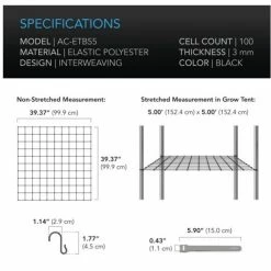 AC Infinity | Grow Tent Trellis Flex Netting | 5' X 5' Planting & Watering