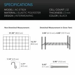 AC Infinity | Grow Tent Trellis Flex Netting | 2' X 4' Planting & Watering