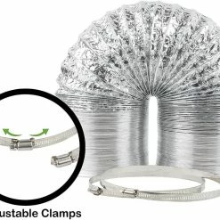 Hot Sale โ๏ธ Happy Hydro 8โ X 25โ HVAC Flex Duct Non-Insulated Venting Hose With 2 Worm Gear Clamps For Grow Room And Greenhouses ๐ 9 Happy Hydro 8โ X 25โ HVAC Flex Duct Non-Insulated Venting Hose With 2 Worm Gear Clamps For Grow Room And Greenhouses