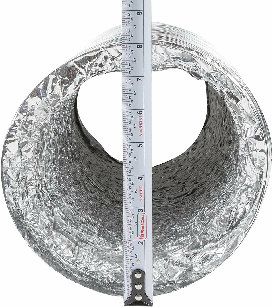 Hot Sale โ๏ธ Happy Hydro 8โ X 25โ HVAC Flex Duct Non-Insulated Venting Hose With 2 Worm Gear Clamps For Grow Room And Greenhouses ๐ 2 Happy Hydro 8โ X 25โ HVAC Flex Duct Non-Insulated Venting Hose With 2 Worm Gear Clamps For Grow Room And Greenhouses