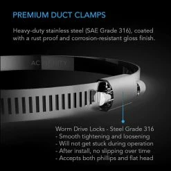 AC Infinity Stainless Steel Duct Clamps, 6-inch, Two Pack Your Grow Room