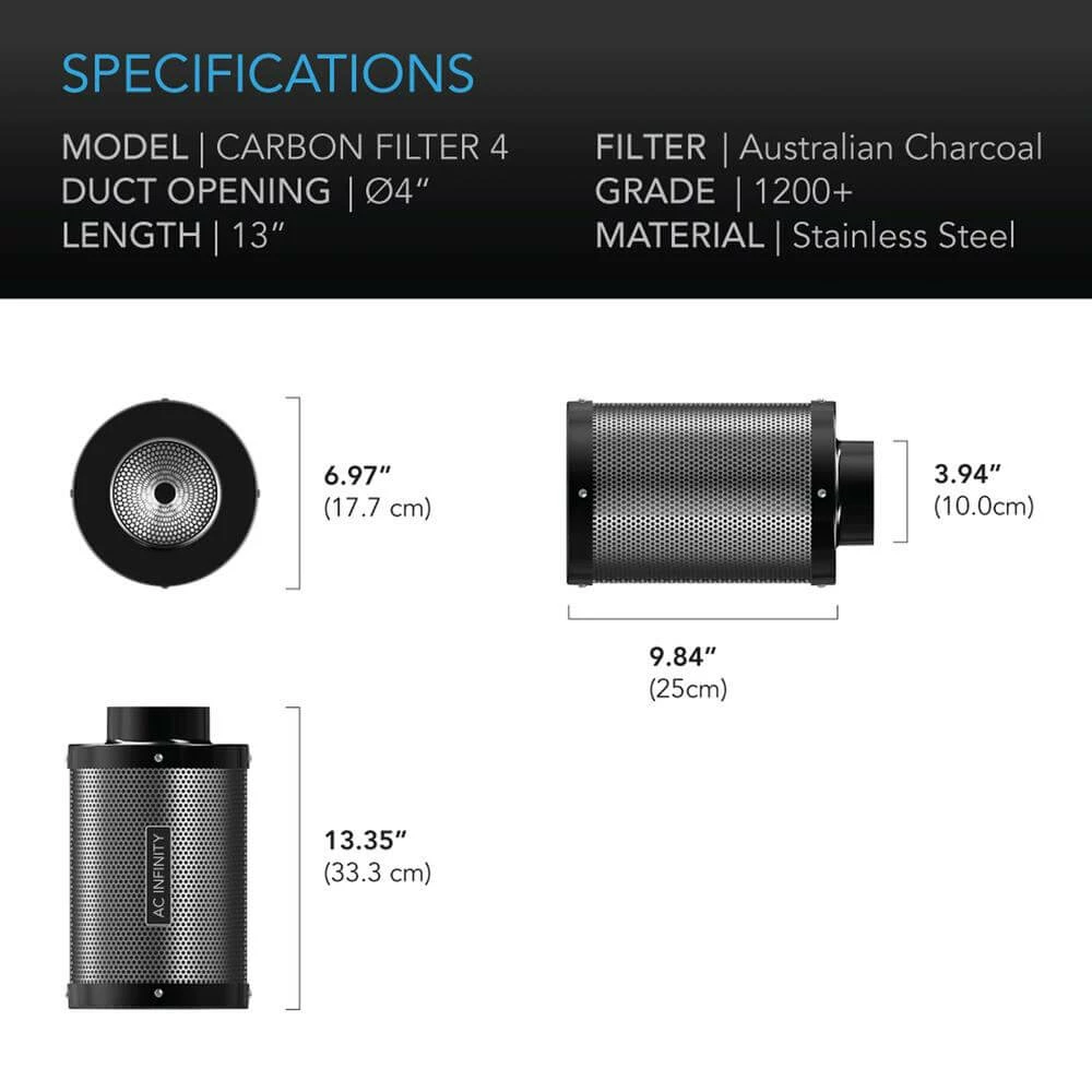 Promo ๐ AC Infinity Duct Carbon Filter, Australian Charcoal, 4-Inch Your Grow Room โ 2 AC Infinity Duct Carbon Filter, Australian Charcoal, 4-Inch Your Grow Room