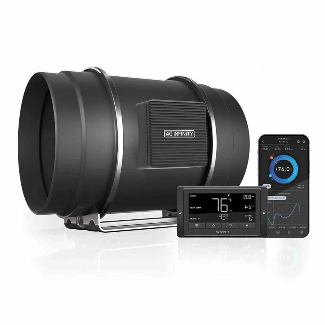 Best Pirce ✔️ AC Infinity Cloudline T8 Inline Duct Fan W/ LCD Temp & Humidity Controller – 8 Inch 🤩 1 AC Infinity Cloudline T8 Inline Duct Fan W/ LCD Temp & Humidity Controller – 8 Inch