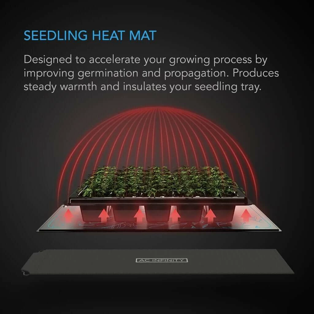 Hot Sale ๐ AC Infinity | Seedling Heat Mat | 2-Pack | 10" X 20.75" | IP-67 Waterproof Planting & Watering ๐ฅ 2 AC Infinity | Seedling Heat Mat | 2-Pack | 10" X 20.75" | IP-67 Waterproof Planting & Watering