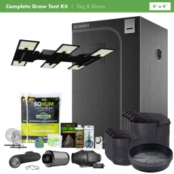 Happy Hydro Beginner Complete Grow Tent Kit | HLG Blackbird | 4’ X 4’
