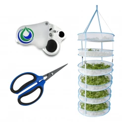 Harvest & Essentials Happy Hydro | 6 Tier Drying Rack Bundle | Trimming Scissors | 30x/60x LED Loupe