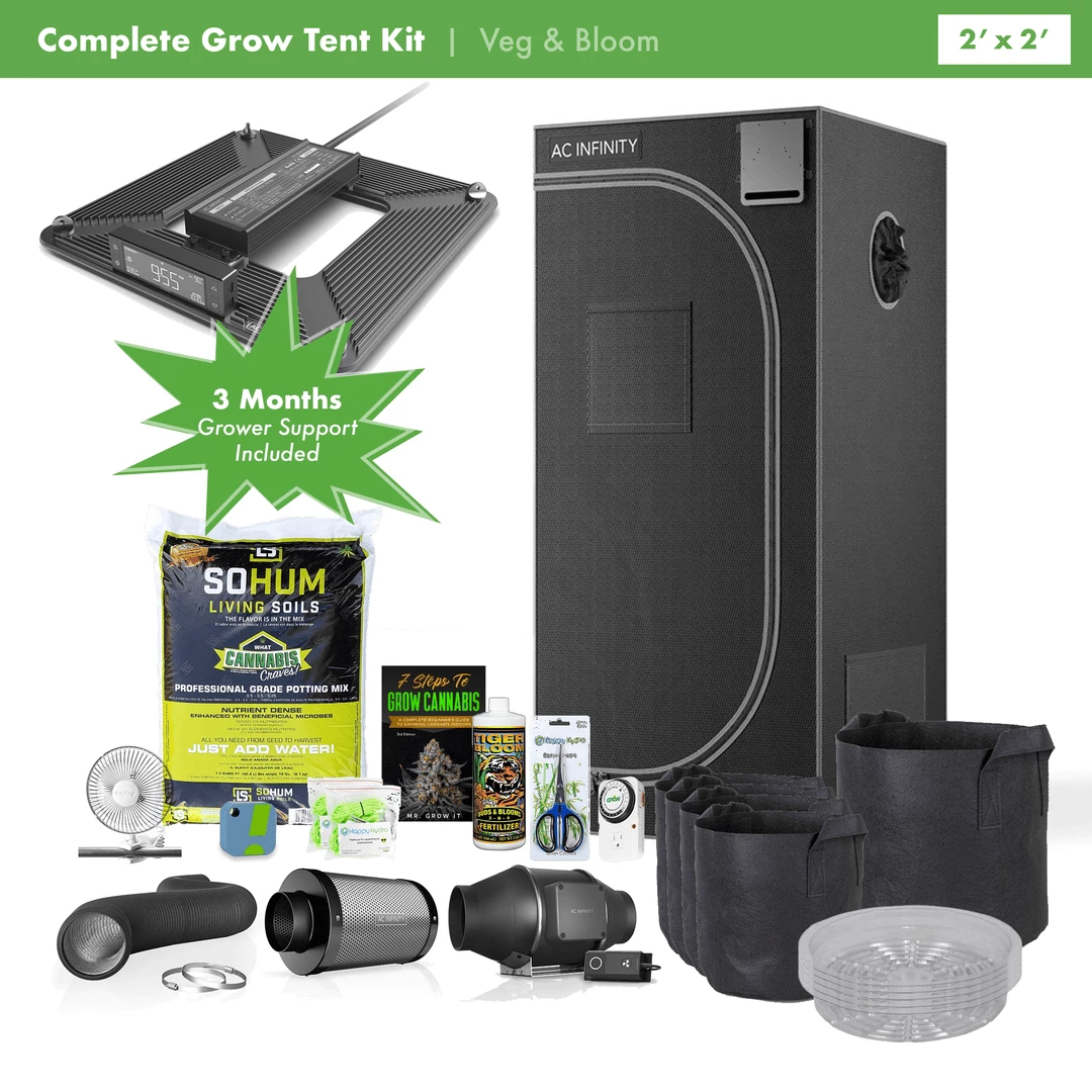 Outlet ❤️ Happy Hydro Beginner Complete Grow Tent Kit | AC Infinity LED | 2’ X 2’ Grow Tent Kits ⭐ 1 Happy Hydro Beginner Complete Grow Tent Kit | AC Infinity LED | 2’ X 2’ Grow Tent Kits