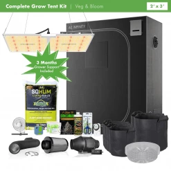 Happy Hydro Grow Tent Kits Beginner Complete Grow Tent Kit | Spider Farmer LED | 2’ X 3’