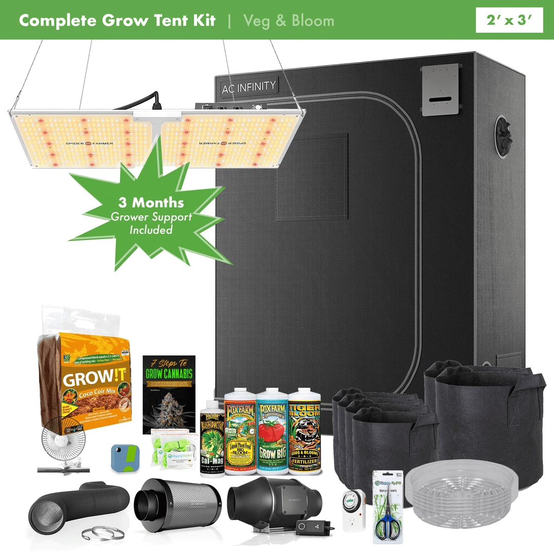 Deals ๐ฏ Happy Hydro Beginner Complete Coco Grow Tent Kit | Spider Farmer LED | 2โ X 3โ ๐งจ 1 Happy Hydro Beginner Complete Coco Grow Tent Kit | Spider Farmer LED | 2โ X 3โ