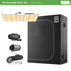 Happy Hydro Grow Tent Kits 'The Essentials' Grow Kit | Spider Farmer LED | AC Infinity Tent & Ventilation | 2โ X 3โ