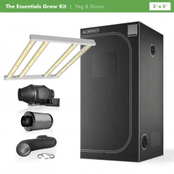 Happy Hydro 'The Essentials' Grow Kit | Mars FC 3000 LED Light | AC Infinity Tent & Ventilation | 3’ X 3’