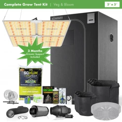 Happy Hydro Beginner Complete Grow Tent Kit | Spider Farmer SF-4000 LED | 3’ X 3’ Grow Tent Kits