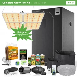 Happy Hydro Beginner Complete Coco Grow Tent Kit | Spider Farmer LED | 3โ X 3โ