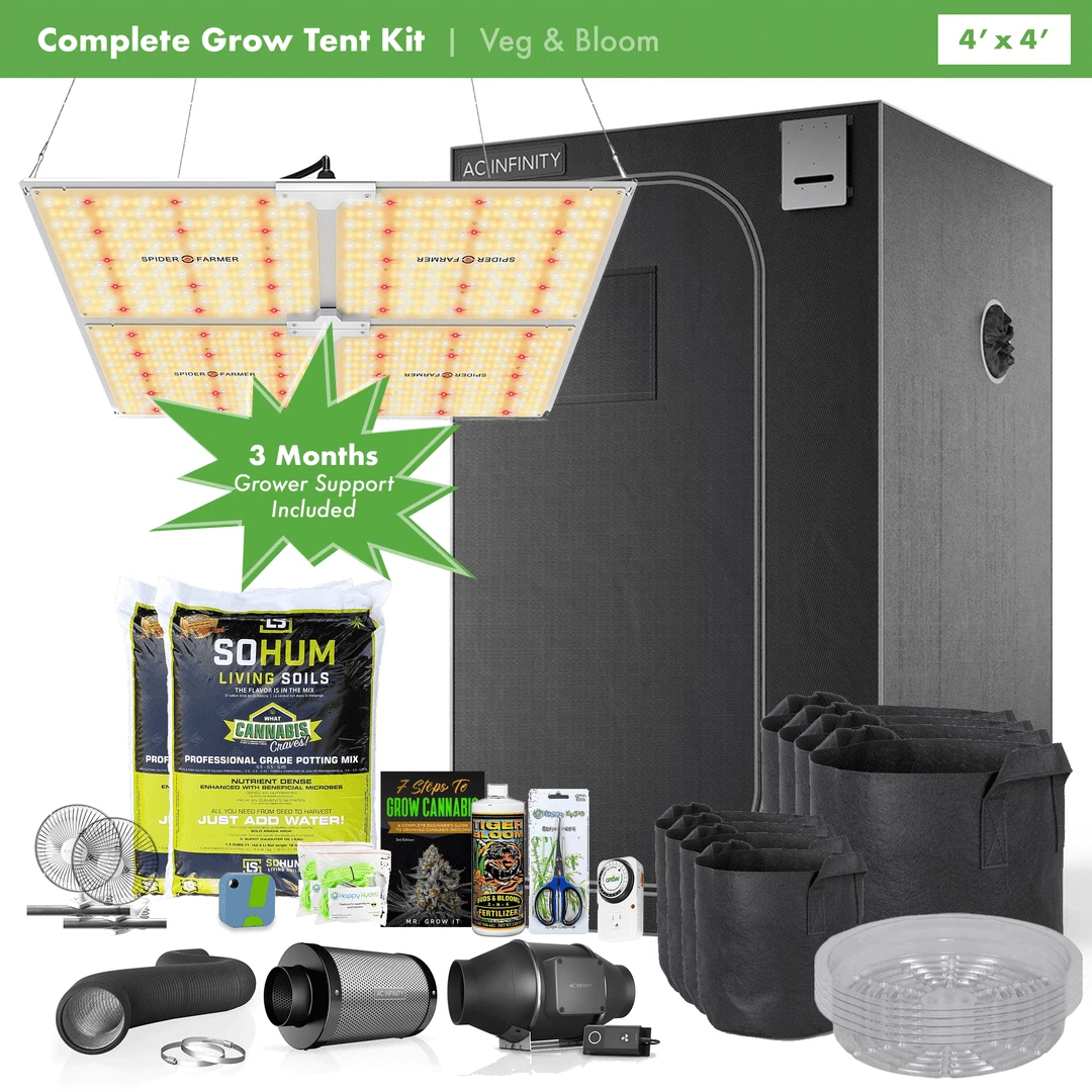 Outlet ๐ Happy Hydro Grow Tent Kits Beginner Complete Grow Tent Kit | Spider Farmer LED | 4โ X 4โ ๐ฏ 1 Happy Hydro Grow Tent Kits Beginner Complete Grow Tent Kit | Spider Farmer LED | 4โ X 4โ