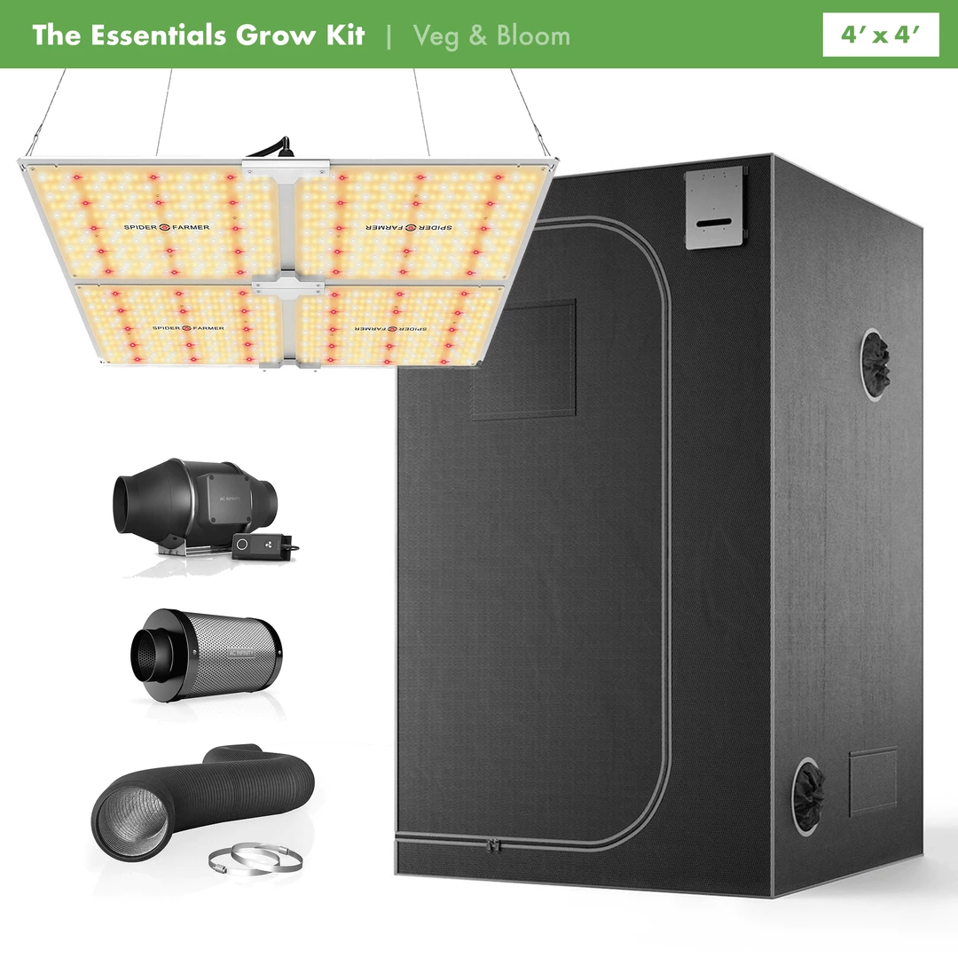 Outlet ๐ Happy Hydro 'The Essentials' Grow Kit | Spider Farmer LED | AC Infinity Tent & Ventilation | 4โ X 4โ Grow Tent Kits ๐ 1 Happy Hydro 'The Essentials' Grow Kit | Spider Farmer LED | AC Infinity Tent & Ventilation | 4โ X 4โ Grow Tent Kits