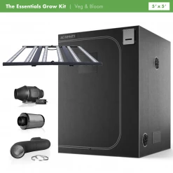 Happy Hydro Grow Tent Kits 'The Essentials' Grow Kit | ROI-E680s LED Light | AC Infinity Tent & Ventilation | 5โ X 5โ