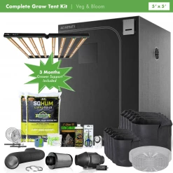 Happy Hydro Beginner Complete Grow Tent Kit | Grower's Choice ROI-E720 LED | 5โ X 5โ