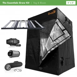 Happy Hydro 'The Essentials' Grow Kit | Grower's Choice ROI-E680S LED | Gorilla Grow Tent | AC Infinity Ventilation | 5โ X 5โ Grow Tent Kits