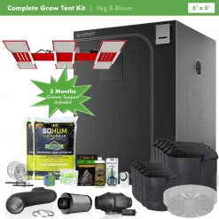 Happy Hydro Beginner Complete Grow Tent Kit | HLG Scorpion Rspec LED | 5’ X 5’ Grow Tent Kits