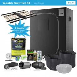 Happy Hydro Beginner Complete Veg Grow Tent Kit | 2x Grower's Choice ROI-E200 LED | 4โ X 4โ Vegetation Stage Kits